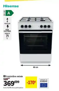 Conforama HISENSE Cuisinière mixte offre