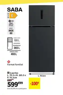 Conforama SABA 2 portes offre