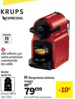 Conforama KRUPS Nespresso Inissia rouge offre