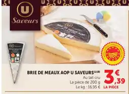 Maximarché Brie de meaux aop u saveurs offre