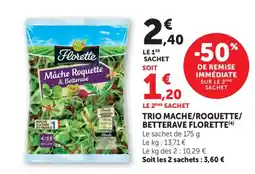 Maximarché FLORETTE Trio mache/roquette/ betterave offre