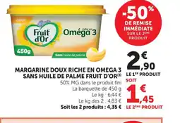 Maximarché FRUIT D'OR Margarine doux riche en omega 3 sans huile de palme offre
