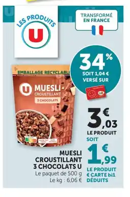 Maximarché Muesli croustillant 3 chocolats offre