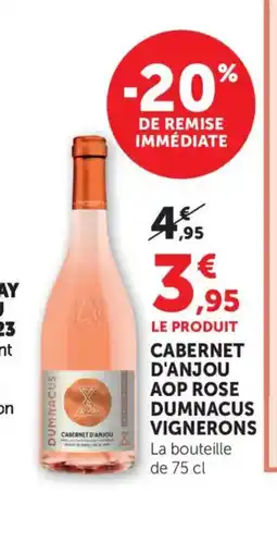 Maximarché DUMNACUS VIGNERONS Cabernet d'anjou aop rose offre