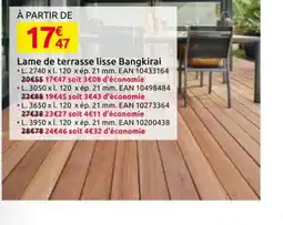 Mr Bricolage Lame de terrasse lisse Bangkirai offre