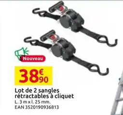 Mr Bricolage Lot de 2 sangles rétractables à cliquet offre