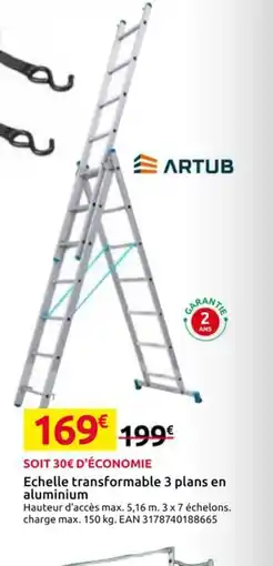 Mr Bricolage Echelle transformable 3 plans en aluminium offre