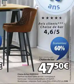 JYSK PEBRINGE Chaise de bar offre