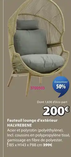 JYSK HALVREBENE Fauteuil lounge d'extérieur offre