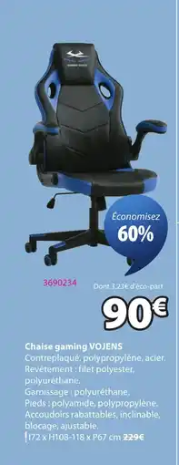 JYSK VOJENS Chaise gaming offre