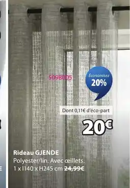 JYSK GJENDE Rideau offre