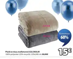 JYSK GULSKOLM Plaid en tissu molletonné offre