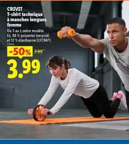 Lidl CRIVIT T-shirt technique à manches longues femme offre