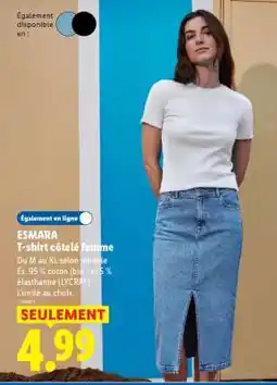 Lidl ESMARA T-shirt côtelé femme offre