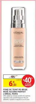 Intermarché Fond de Teint R3 Beige Rosé Accord Parfait L'Oreal Paris offre