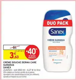 Intermarché CRÈME DOUCHE DERMA CARE SURGRAS offre