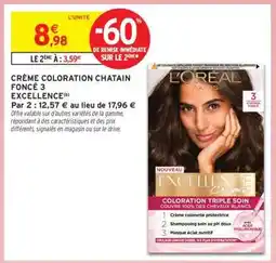 Intermarché CRÈME COLORATION CHATAIN FONCÉ 3 EXCELLENCE offre