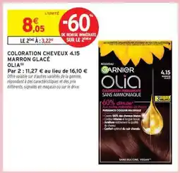 Intermarché COLORATION CHEVEUX 4.15 MARRON GLACÉ OLIA offre