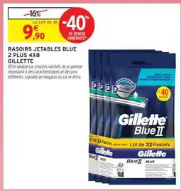 Intermarché Rasoirs Jetables Blue 2 Plus 4x8 Gillette offre