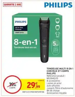 Intermarché Tondeuse Multi 8 en 1 Cheveux et Corps Philips offre