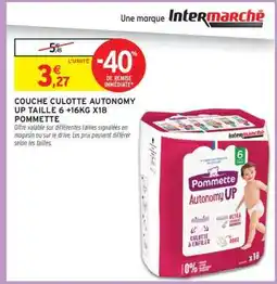 Intermarché COUCHE CULOTTE AUTONOMY UP TAILLE 6 +16KG X18 POMMETTE offre