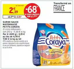 Intermarché Surimi Sauce Mayonnaise Petits Coraya offre