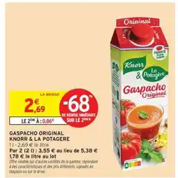 Intermarché Gaspacho Original Knorr & La Potagère offre