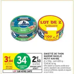 Intermarché Emietté de Thon Mariné Basilic Petit Navire offre