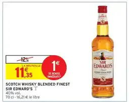 Intermarché Scotch Whisky Blended Finest Sir Edward's offre