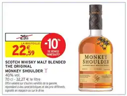 Intermarché SCOTCH WHISKY MALT BLENDED THE ORIGINAL MONKEY SHOULDER offre