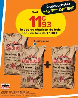 Castorama Grill o'bois charbon de bois 50 l offre