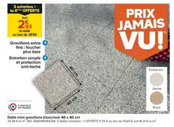 Castorama Dalle mini gravillons blanc/noir 40 x 40 cm offre