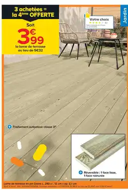 Castorama Lame de terrasse en pin dania offre