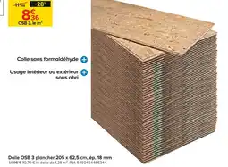 Castorama Dalle osb 3 plancher 205 x 62,5 cm, ép. 18 mm offre