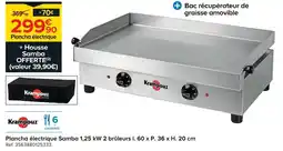 Castorama Krampouz plancha électrique samba 1,25 kw 2 brûleurs l. 60 x p. 36 x h. 20 cm offre