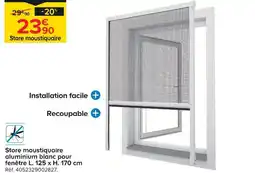 Castorama Store moustiquaire aluminium blanc pour fenêtre l. 125 x h. 170 cm offre