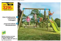 Castorama Tp station de jeux en bois ceyreste barbouzet l. 342 x l. 342 x h. 224 cm offre
