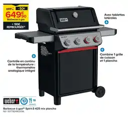 Castorama Weber barbecue à gaz spirit e-425 mix plancha offre