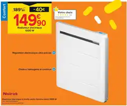 Castorama Noirot radiateur électrique à inertie sèche amaroc blanc 1000 w offre