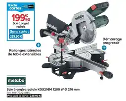 Castorama Metabo scie à onglet radiale kgs216m 1200 w ø 216 mm offre