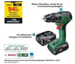 Castorama Bosch perceuse à percussion sans fil universalimpact 18v-60 offre
