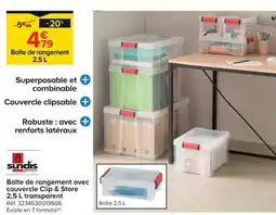 Castorama Sundis boîte de rangement avec couvercle clip & store offre