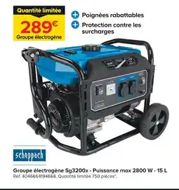 Castorama Scheppach groupe électrogène sg3200x - puissance max 2800 w - 15 l offre