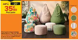 Castorama Pouf poire imperméable naya fleuri l. 75 x h. 110 cm offre