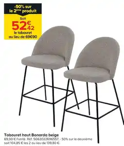 Castorama Tabouret haut bonarda beige offre