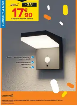 Castorama Goodhome applique murale solaire offre
