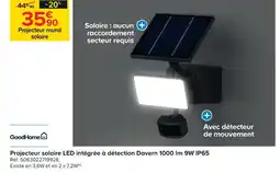 Castorama Goodhome projecteur solaire led intégrée à détection davern 1000 lm 9w ip65 offre