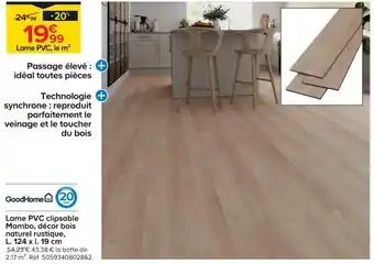 Castorama Goodhome lame pvc clipsable mambo offre