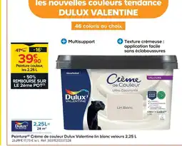 Castorama Dulux valentine crème de couleur lin blanc velours 2,25 l offre