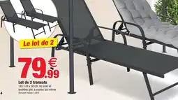 Bazarland Lot de 2 transats offre